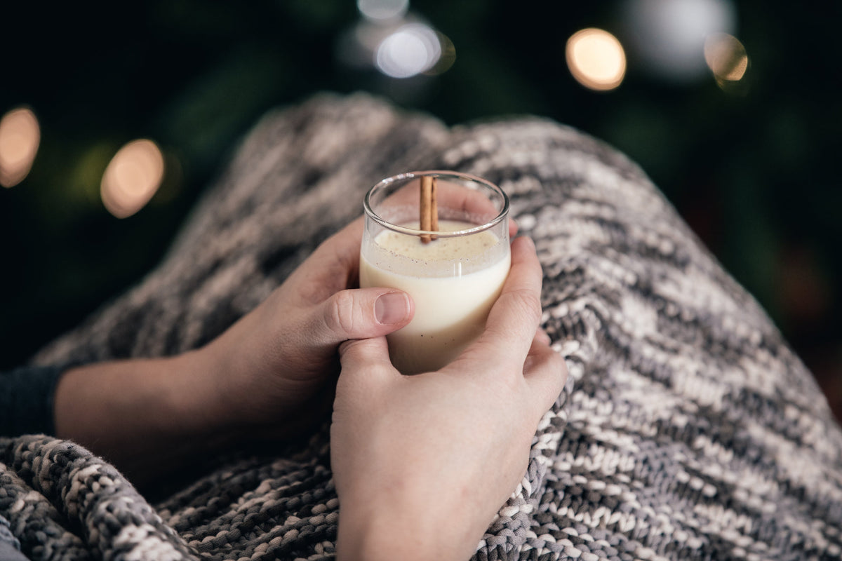 Relaxing by a glowing Christmas tree