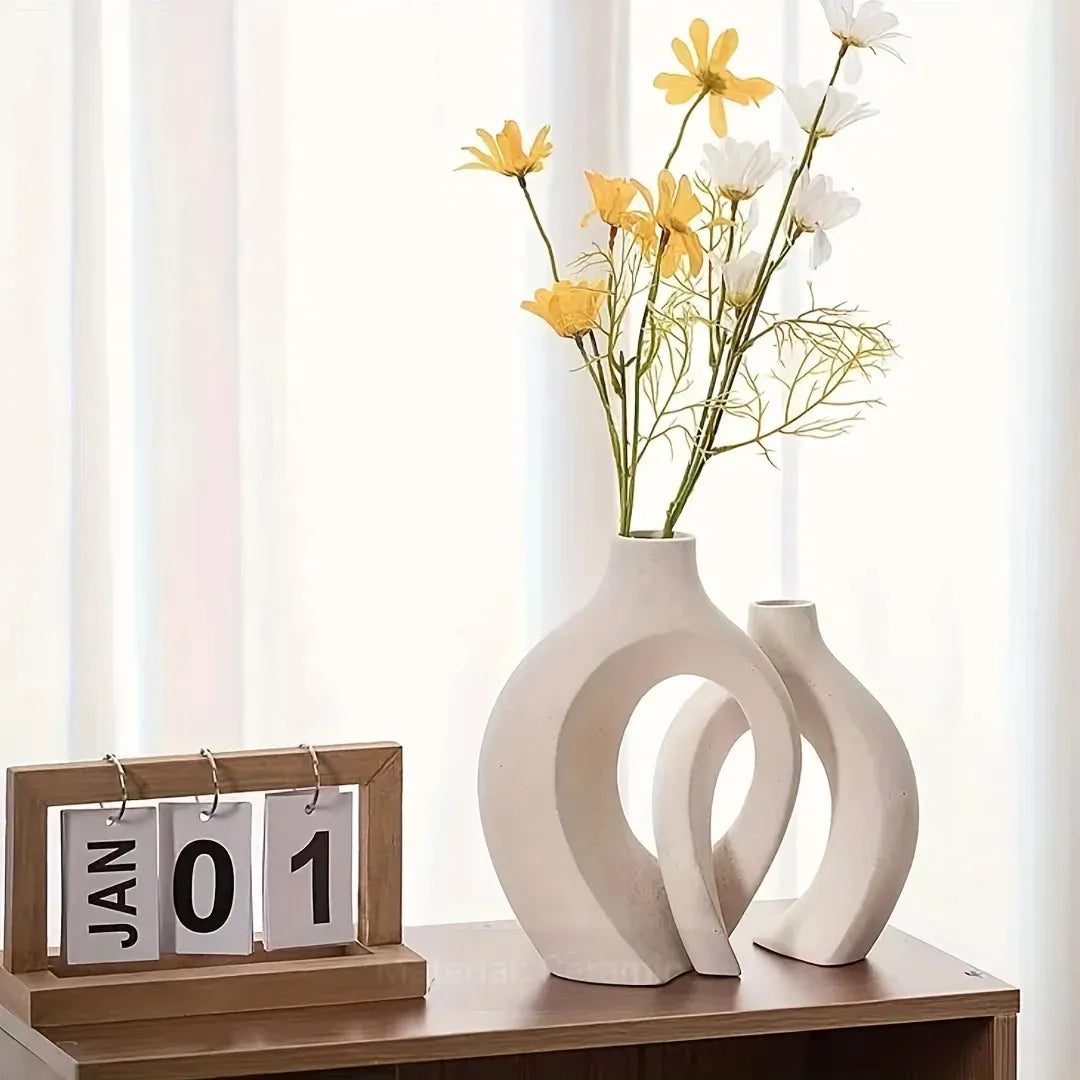 Chic Boho Ceramic Vases Set